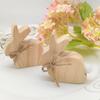 12pcs/6pcs Easter Rabbit Ornaments Home Crafts Rabbit Decorative Ornaments Cute Wooden 3D Rabbit with Bow and Tail