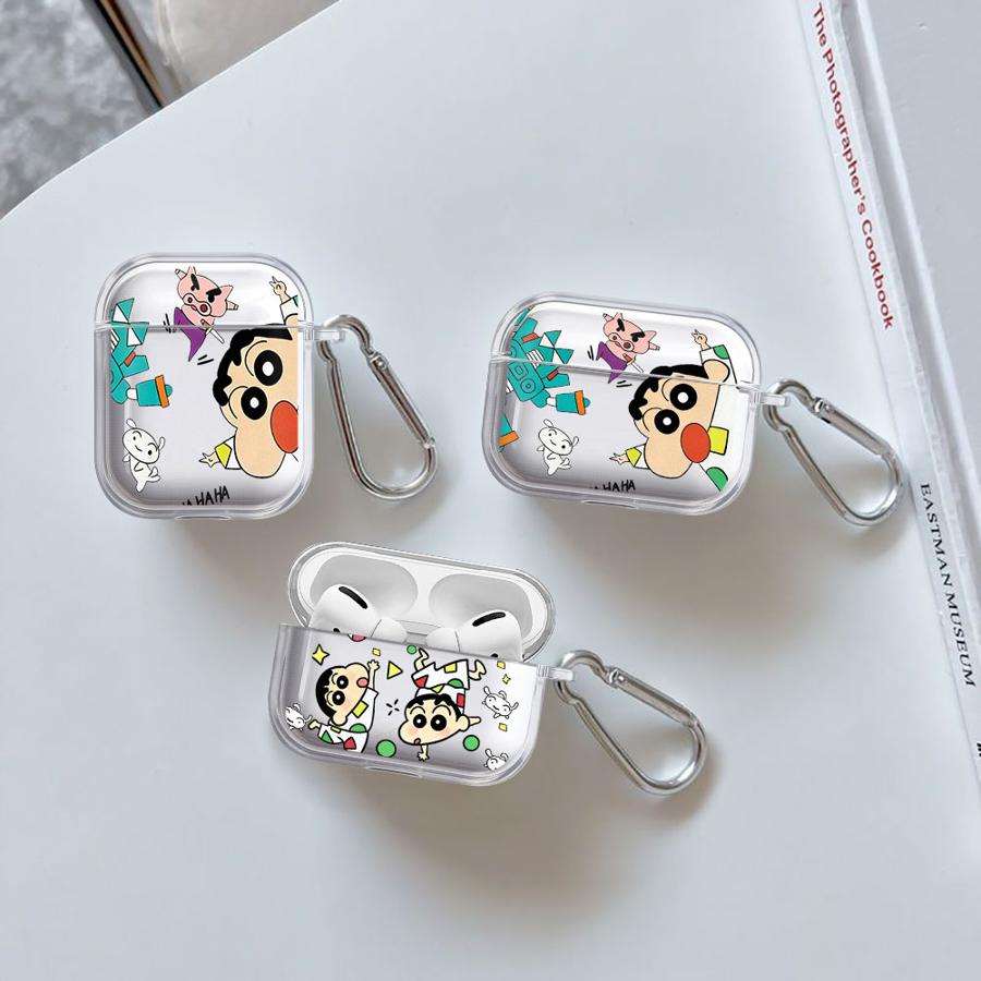 Cartoon Crayons Shinchan Clear Earphone Cases Cover Case For Airpods Pro 1 Pro3 2 4 Pro2 3