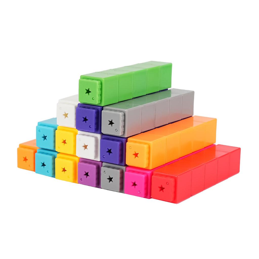 100-Piece Interlocking Square Math Blocks Set - Educational Toy for Kindergarten