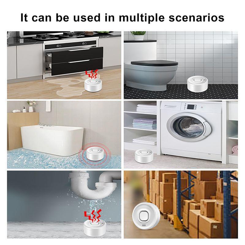 Tuya Smart WIFI Water Leak Detector Easy Setup APP Control 100dB High-Volume Alarm Real-Time APP Alerts Wireless Stereo Sensor
