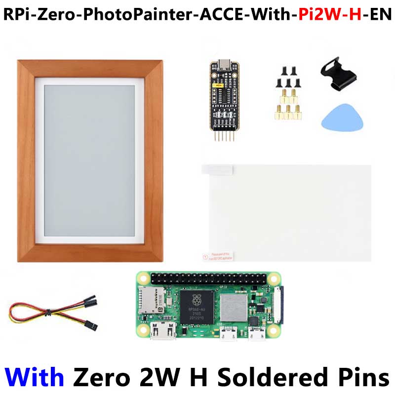 Raspberry Pi Zero Pi0 2W Digital Photo Frame 7.3 inch E6 Full Color E Paper Ink Calendar Art Poster RPi Zero-PhotoPainter