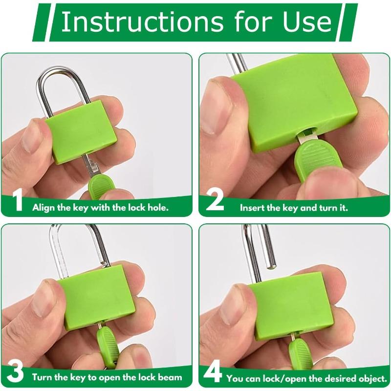 Mini ABS Keyed Padlock for Luggages Padlock with Keys Anti Rust Outdoor Lock for Small Cabinets Drawers