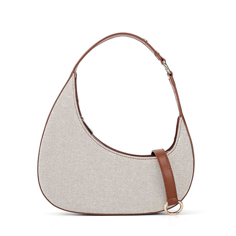 Elegant Solid Color Crescent Shoulder Bag: Chic High-End Handbag for Versatile Daily Use