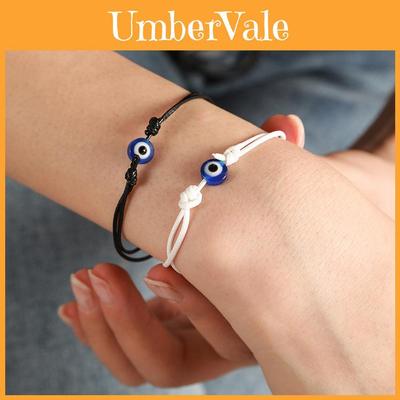 Vintage Style Evil Eye Handwoven Bracelet Set For Couples And Friends