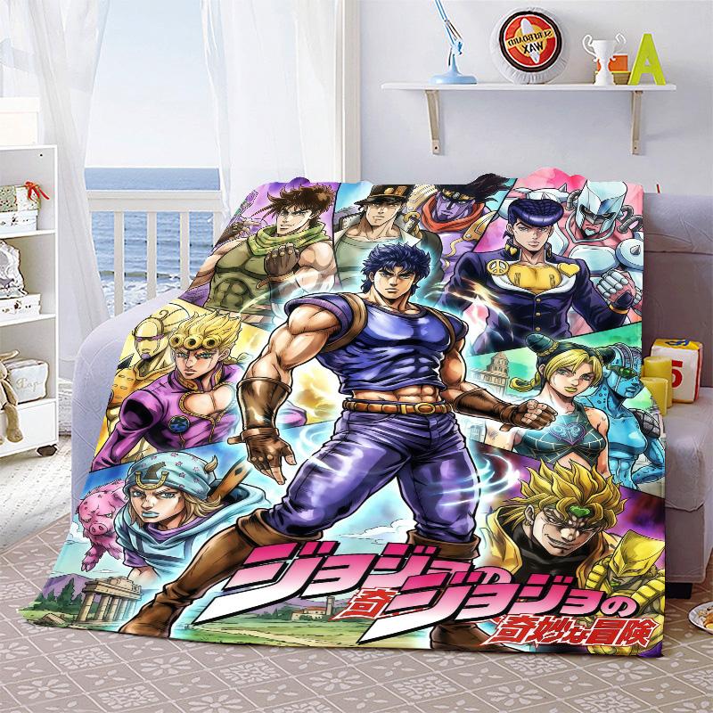 JoJo Bizarre Adventure Warm Blanket Flannel Throw Soft Cozy Lightweight Blanket for Bed Sofa Home Decor -QJY