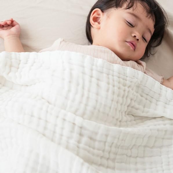 

tecopeco Gauze Blanket, Single, 6-Layer [Baby Friendly/Moderate Thickness/100% Cotton] Moisture-Wicking, Breathable Cotton, Perfect for Naptime or as