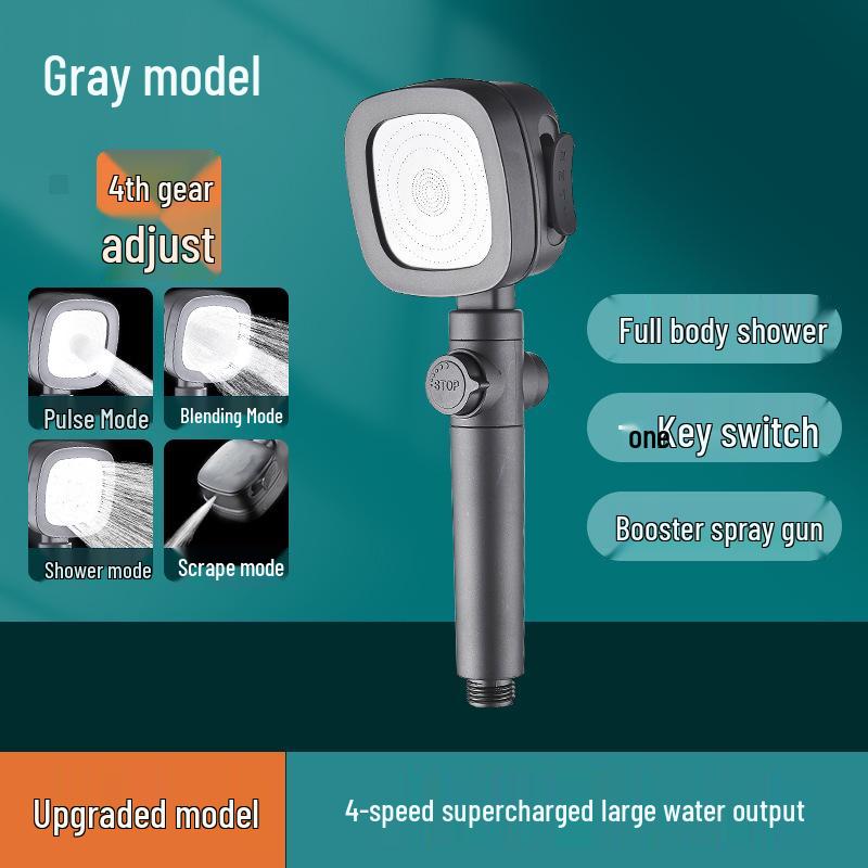 Five-Speed Large Panel Handheld Shower Head with Hose