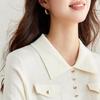 CARBAMMI Women's Turn-Down Collar Short Pullover Knit Sweater