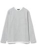 Beams Heart Men's L/S Tee, Brushed Faux Layer Crew Neck, Gray, Size S