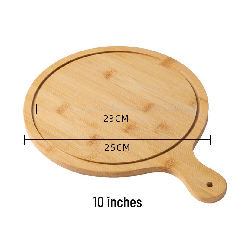 Round Bamboo Wooden Tray: Pizza, Bread, Sushi, Cake, Steak Serving Plate.