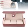 Watch Roll Case   PU Leather 3 Slots Watch Travel Case for Bracelets Jewelry Brown