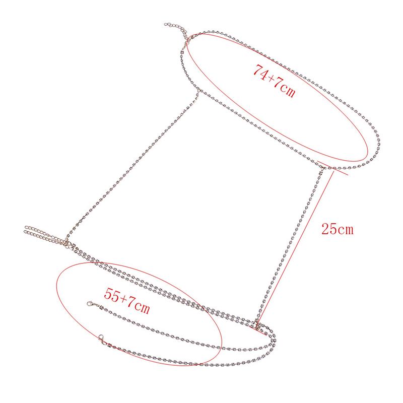 Sexy Women  Harness Belly Waist Chain Necklace Bikini Leg Chain Jewelry