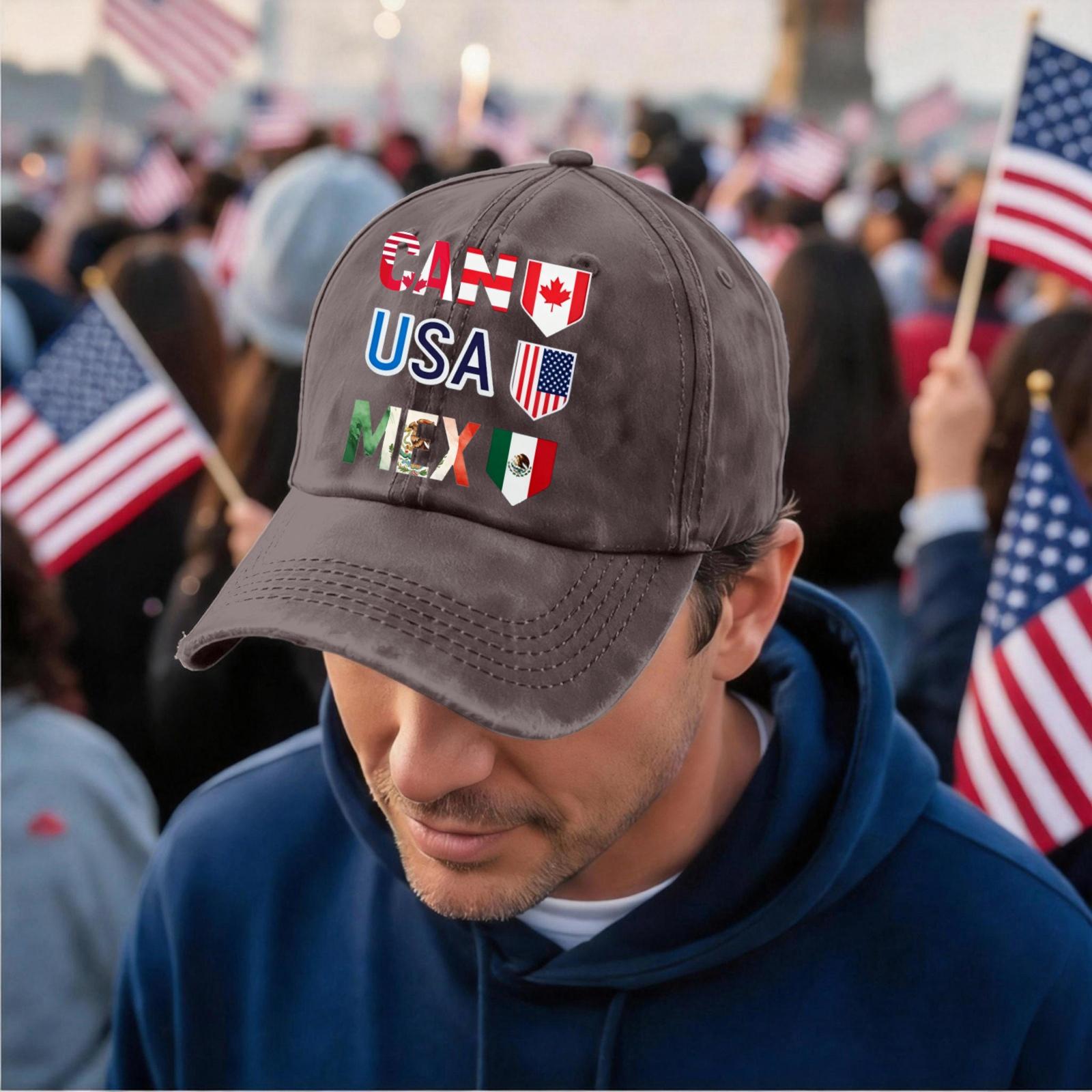 Men s And Women s Distressed Washed Casual Baseball Caps, Football-themed Printed Hats One Size коричневый