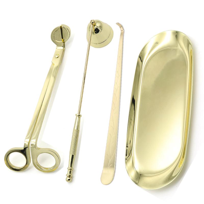 3/4pcs Candle Suppressor One-piece Tool Domestic Aromatherapy Candle Scissors Candle Suppressor Hook Tray Candle Tool Clippers