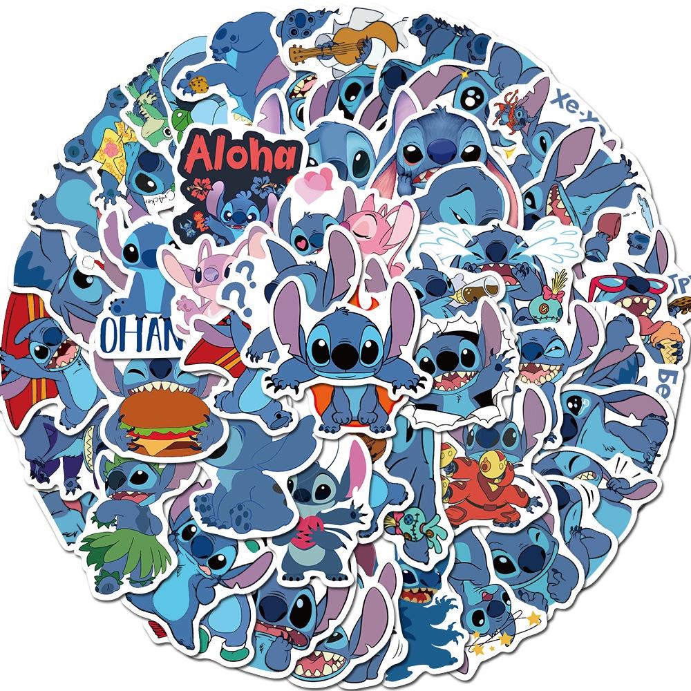 Lilo Stitch 50pcs Stickers Waterproof Diy Laptop Skateboard Bike Decals Luggage