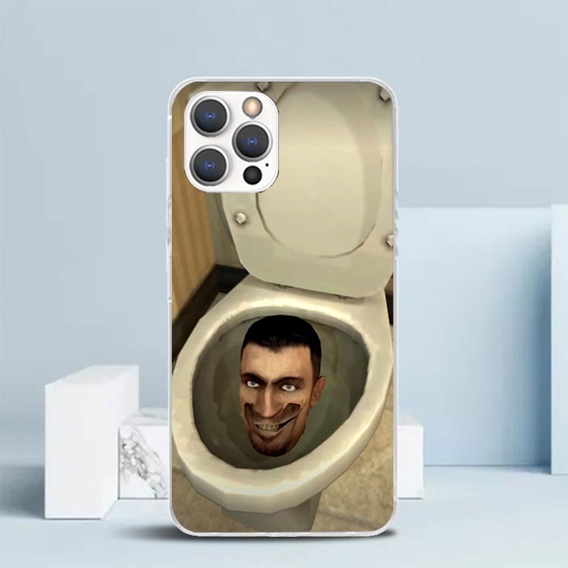 

S-Skibidi Toilet Mobile Cell Soft Cover for iPhone 16 17 Air 15 14 Pro Max 16E Phone Case 13 Mini 12 11 7 SE 8 Print Pattern Fit iPhone 14 Pro