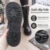 G&Zaco Luxury brand Knight Boots Genuine Leather Real Wool Women's Boots Knee-high Sheepskin Fur Anti Slip Thick Cotton Warm Lace Up Long Boots 3337