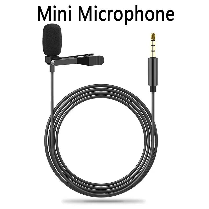 3.5mm Mini Portable Lavalier Microphone For PC Laptop Type C Lapel Clip-on Microphone For Smart Phone USB Professional Micro Mic
