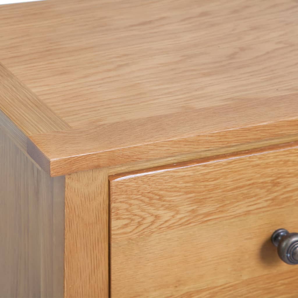 Tall Dresser with Drawers 45 x 32 x 110 cm Solid Oak Wood