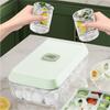 Silicone Ice Maker with 18 Square Ice Easy Ice Large for Home Includes Shovel Lid, Cubes, Removal, Capacity, Freezing, (Green)