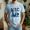 2026 Summer 100 Cotton Nyc Graphic Oversized Tee New York Navy Anchor Nautical Retro Themed Short Sleeve