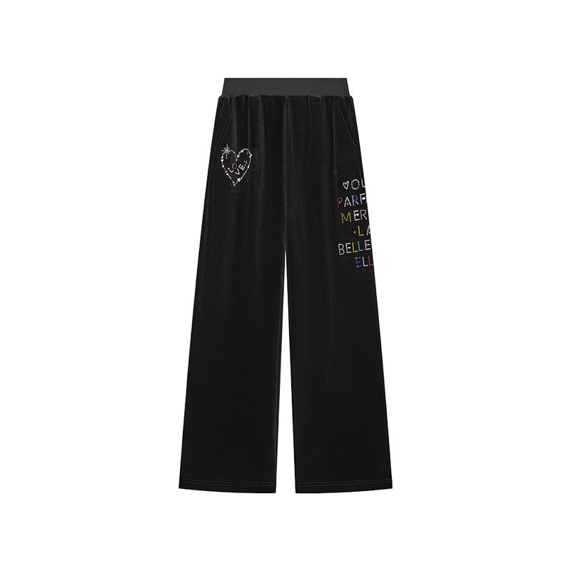 ELLE KIDS Girls Velvet Rhinestone Sport Pants 165