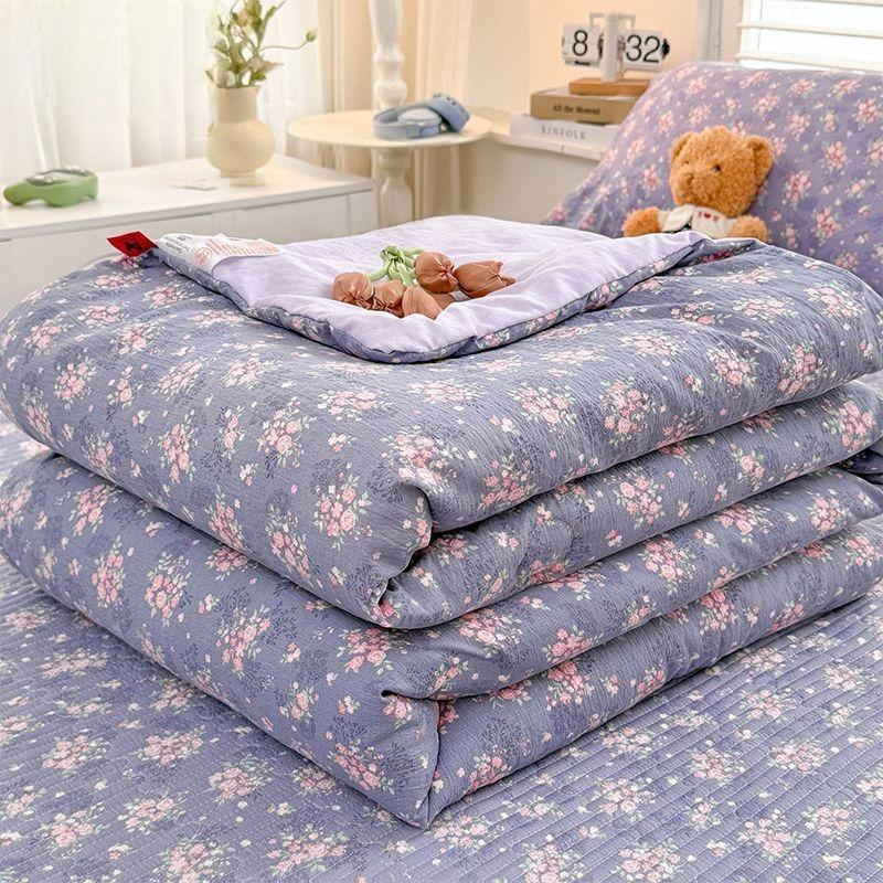 Vår Sommar Quilt Queen Mekanisk Tvätta Bekväm Täcke Enkel Dubbel Filt Täcken för Barn Vuxna