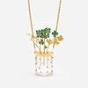 Handmade Flower Bouquet Necklace Lightweight DIY Flower Pendant Necklace Fashion Jewelry for Women Dating Wear
