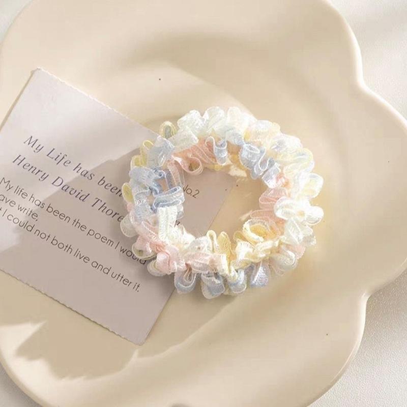 Lace Scrunchies French Chic Elastic Hair Bands Girls Colorful Ponytail Holder Headwear Hair Rope Women Hair Accessories