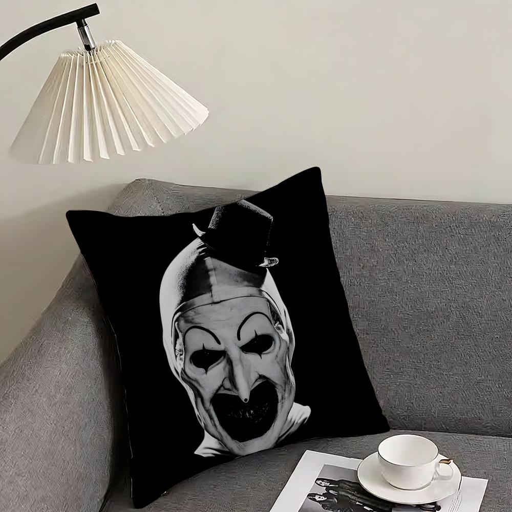 

Classic Movie Terrifier Cushion Cover Pillowcase Ultra Soft Skin Friendly Fabric Cloud Like Comfort Concealed Zipper 30x30cm