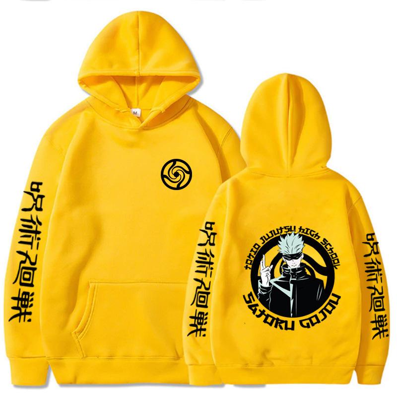 Jujutsu Kaisen Anime Hoodie Harajuku Gojo Satoru Grafik Hoodies Übergroß Kapuzenpullover Vintage Lange Ärmel Männer Frauen Kleidung