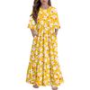 Girls' Tiered Ruffle Dress - 3/4 Sleeve Pocket Maxi With Pockets
