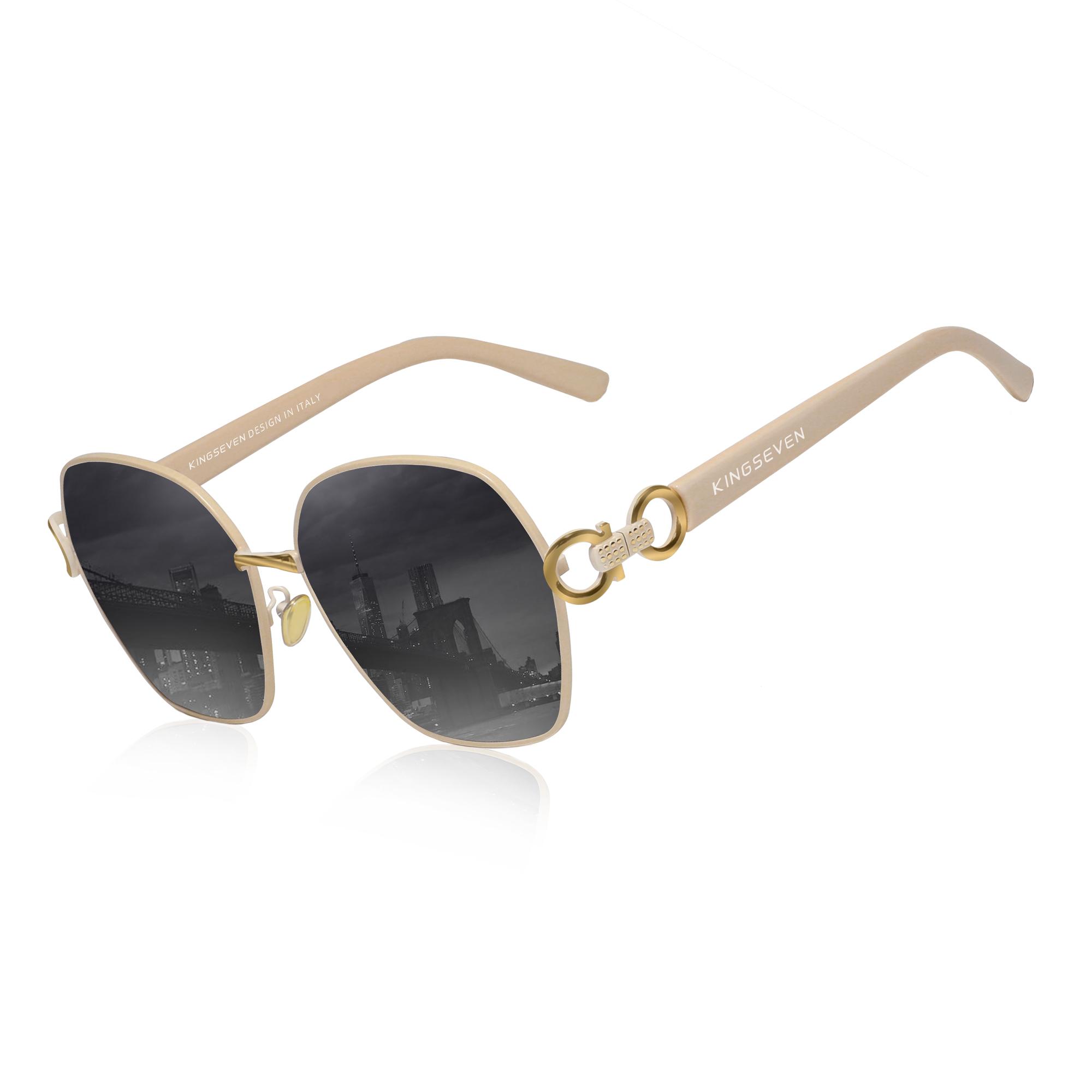 

KINGSEVEN Vintage UV400 поляризаційні сонцезахисні окуляри Жіночі ретро-дизайн, градієнт, метелик, квадратні сонцезахисні окуляри, окуляри бежевий