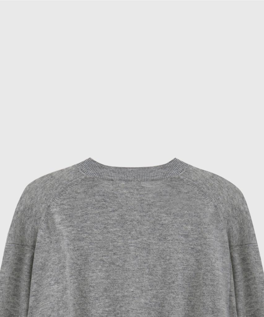 TAILORCHAD Merino Wool Round Neck Knit (Light Gray)