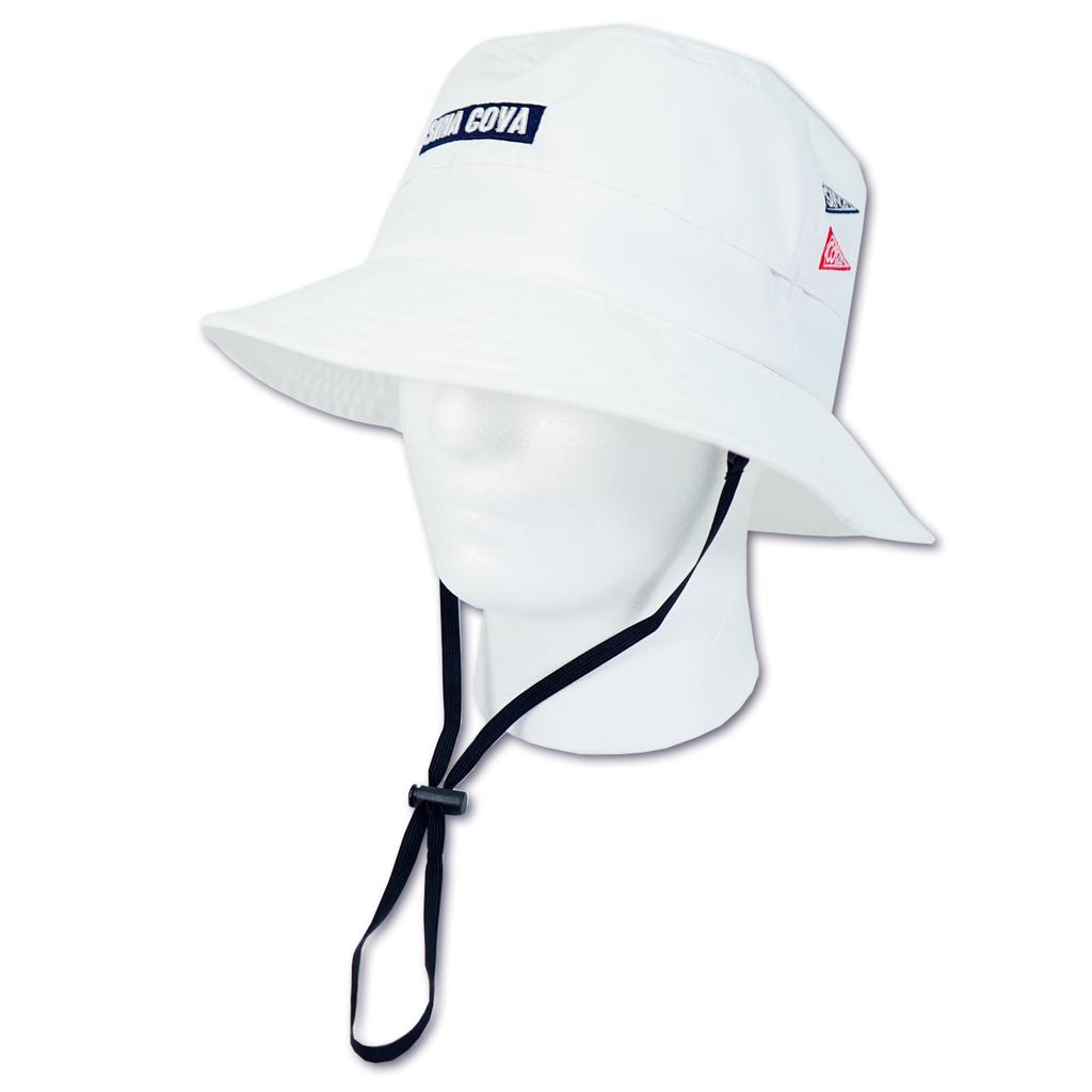 [Sinacoba] Sahari Men's 100% Polyester Taffeta Head Circumference 59cm Adjustable Size Ventilation Embroidery 24177730 (White) F