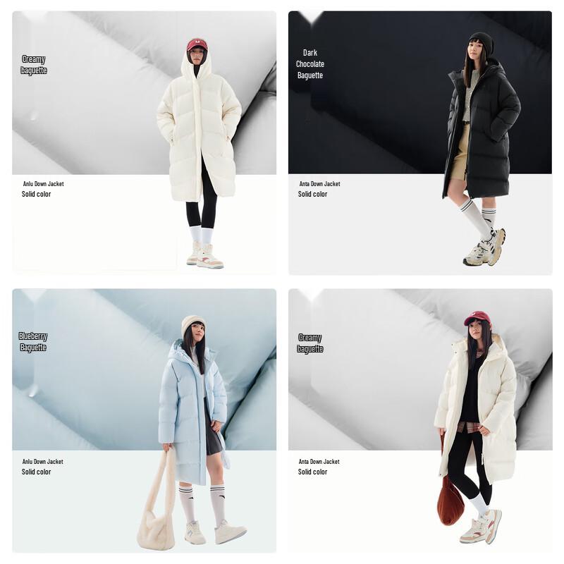Anta Women's Mid-Length Hooded Puffer Jacket