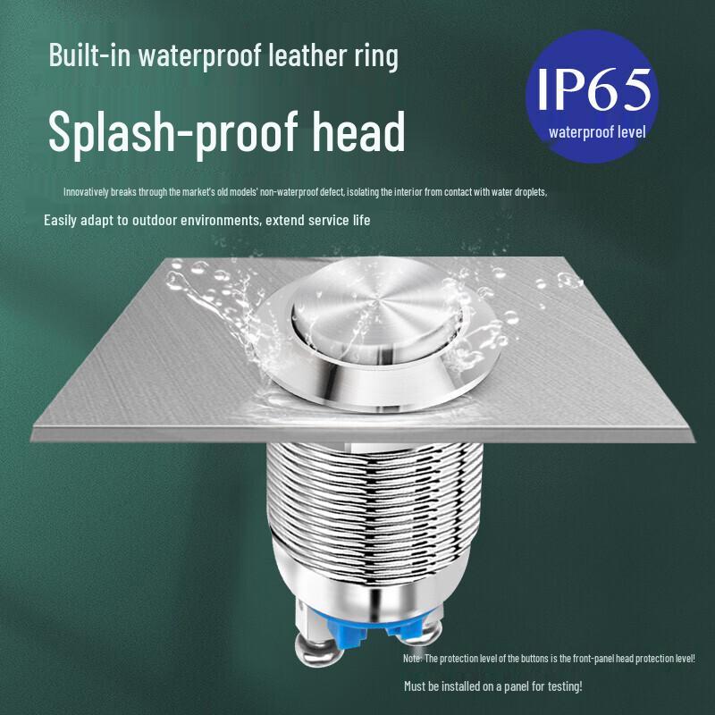 HUNJUN 16mm Normally Open Screw-Mount Metal Push Button Switch