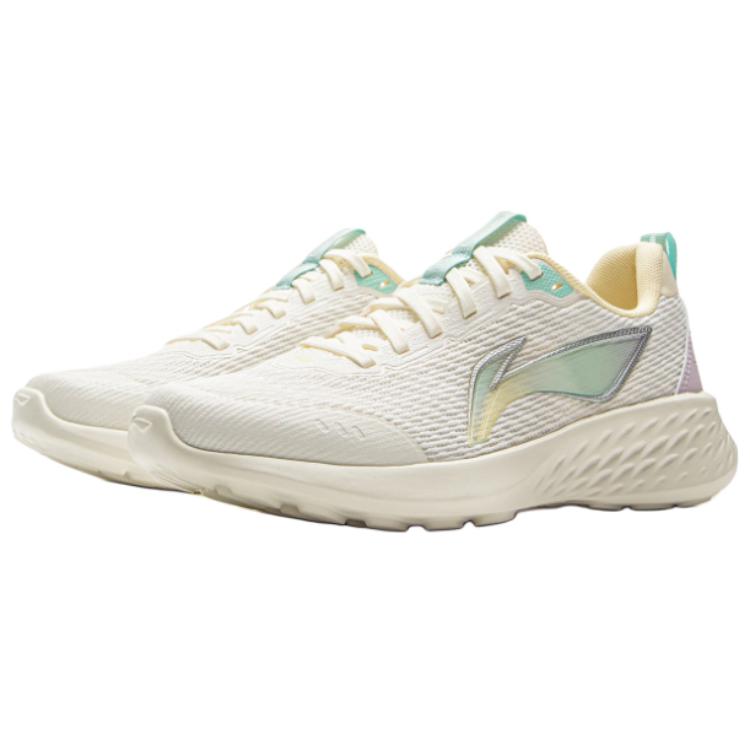 Li Ning Light Cloud Abrasion Resistant Cushioning Low top Casual Running Shoes Women's Ivory ARSV060-3
