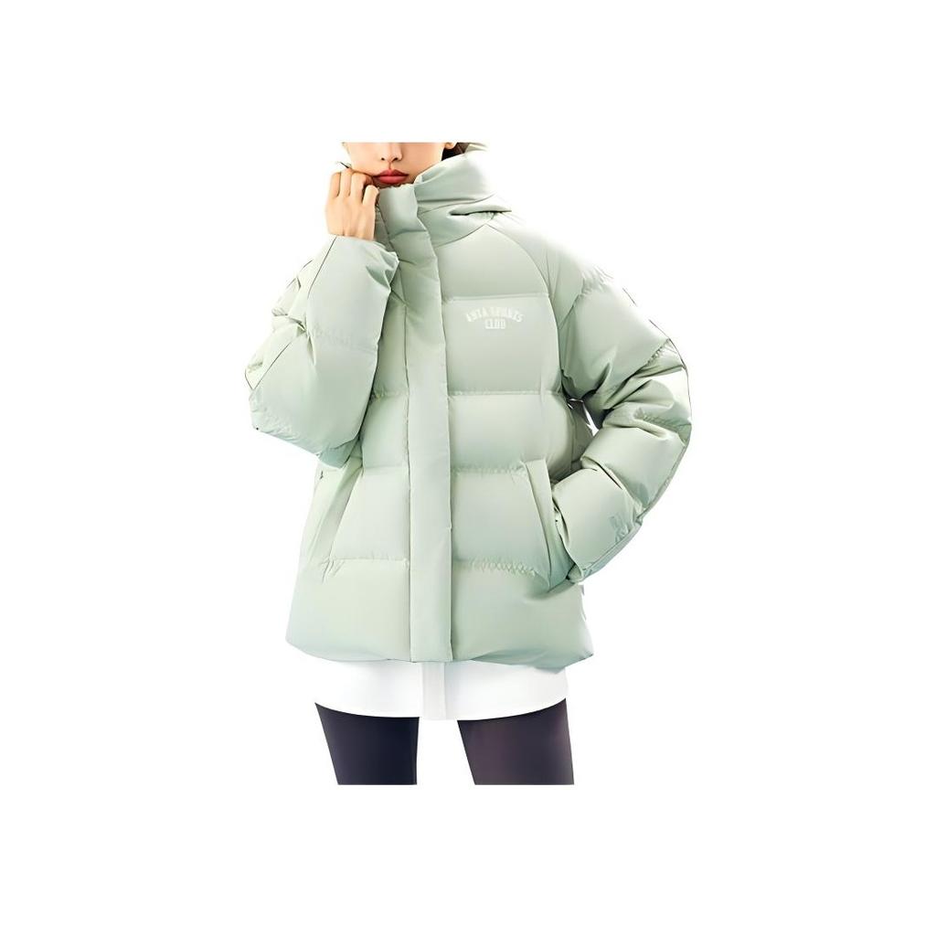 Anta Life Series Solid Color Zipper Hooded Comfortable Breathable Versatile Casual Down Jacket Women Outerwear Blue 162448902N-2