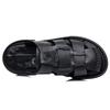 Men Black Hiking Sandals Slippers Handmade Simple Summer Brown Roman Sandals Close Toe Beach Shoes Plus Size