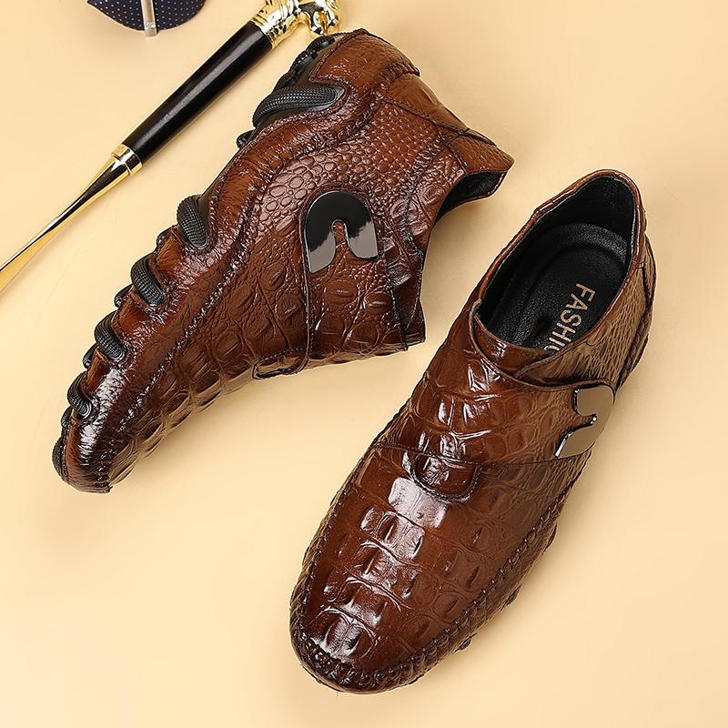 

Модные Высококачественные Нескользящие Удобные Ботинки для Ходьбы и Отдыха, Роскошный Бренд, Ботинки для Деловых Мужчин, Модные Ботинки из Натуральной Кожи 42 коричневый