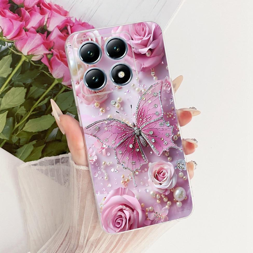 Transparent Casing For Xiaomi 14T Pro Case Cute Cat Luxury Fashion Butterfly Funny Cool Painted Cover 2407FPN8EG