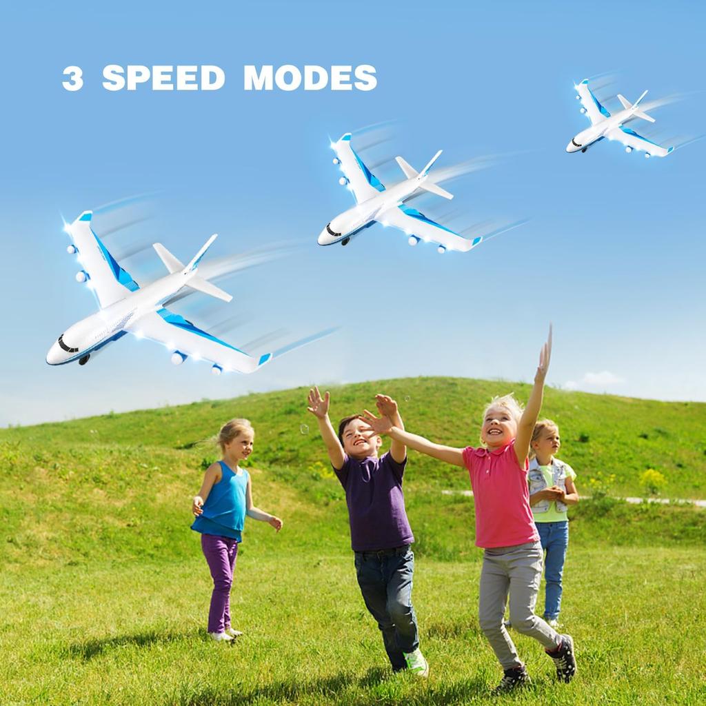 4DRC Remote Control Airplane for Kids Boys Adults, G2 Remote Control Plane Jet for Beginners Adult, Ready To Fly Airplane with One Key Aerobatic LED