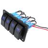 Blue LED Rocker Switch Panel 2 3 4 5 6 8 Position Marine Car Boat RV DC 12V 24V LED Lighted For Automotive