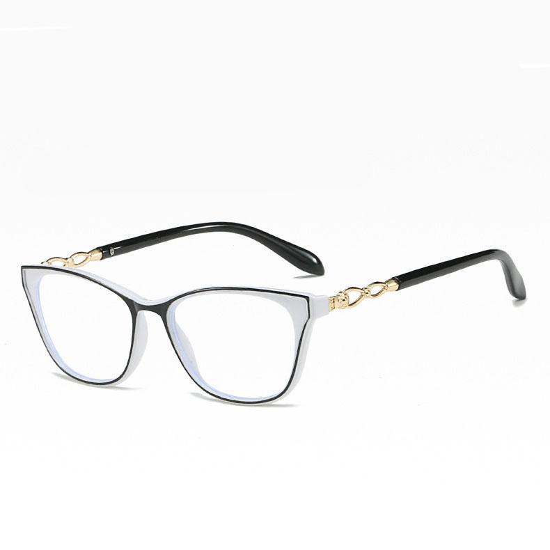 

Повноформатні окуляри для читання. Окуляри для читання з антиблакитним променем HD. Стильні окуляри «котяче око» для жінок +2.50 білий