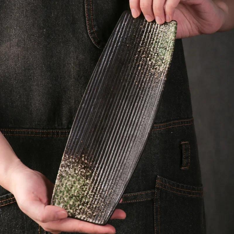 Japonská kuchyně Talíř na sushi Keramické nádobí Talíř na sashimi Talíř na dort s BBQ dim sum Kreativní proužek