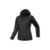 Cerium Hybrid Hoody Solid Logo Lightweight Warm Windproof Down Jacket Women Jackets Black X000007707