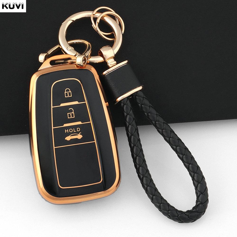 2 3 Button Tpu Car Key Case Cover Shell For Toyota Prius Camry Corolla Chr C-Hr Rav4 Land Cruiser Prado Fob Keychain Accessories
