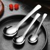 316 Stainless Steel Round Spoon with Deep Head Soup Ice Cream Spoon for Home Dishwasher Safe Rust-Proof Non-Slip Polished Camping Kitchenware