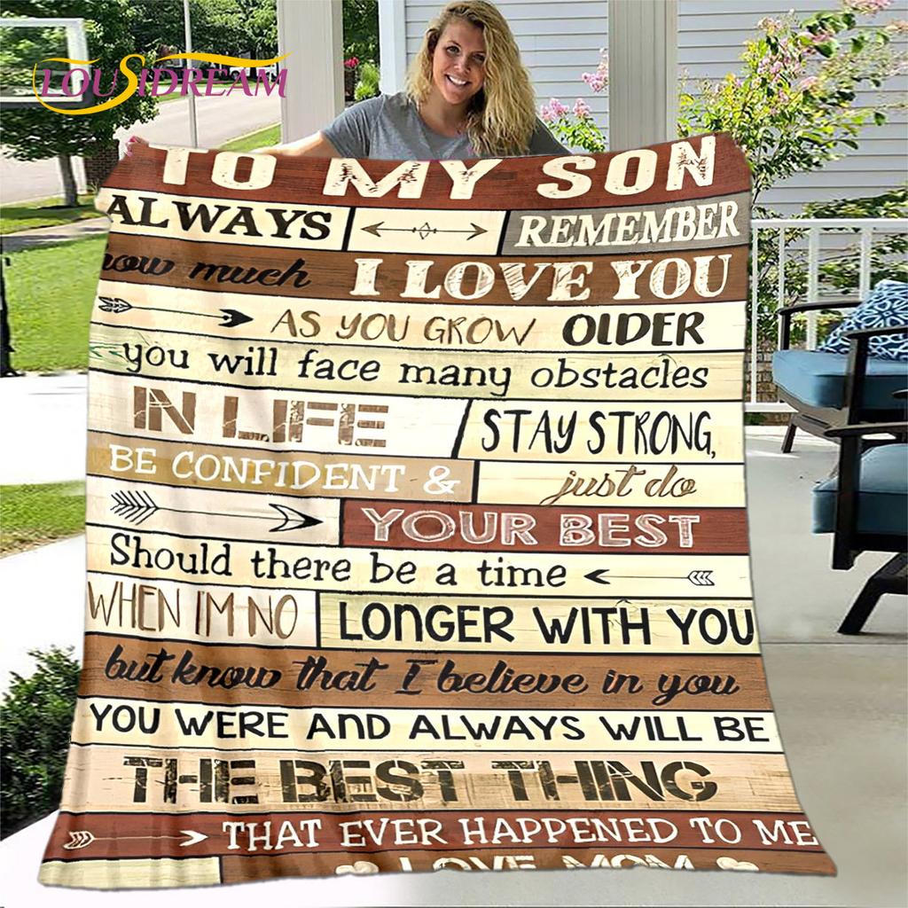 To My Son Plush Lion Wolf Eagle Dragon Quilt Blanket,Flannel Blanket Throw Blanket for Living Room Bedroom Bed Sofa Gift for Son